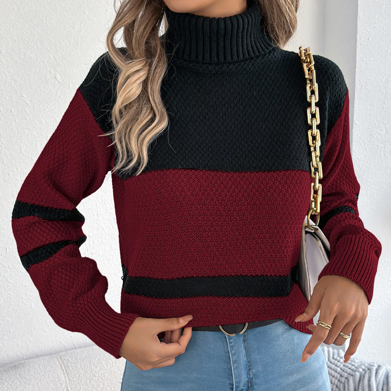 Sophia High Neck Stripe Jumper