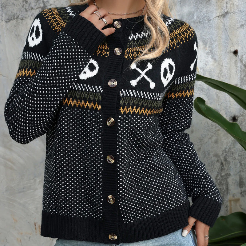 Skull Knit Cardigan