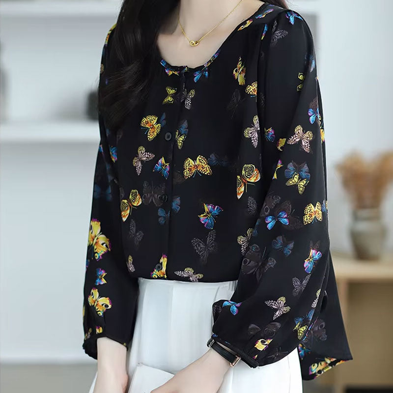 Gianna Butterfly Print Blouse