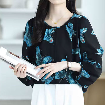 Gianna Butterfly Print Blouse