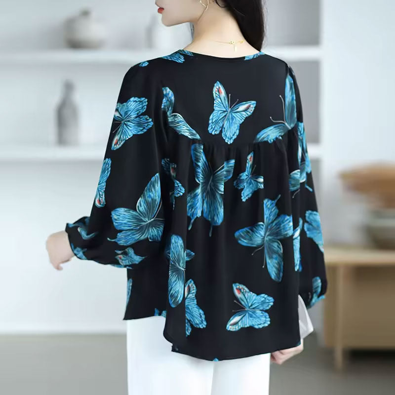 Gianna Butterfly Print Blouse