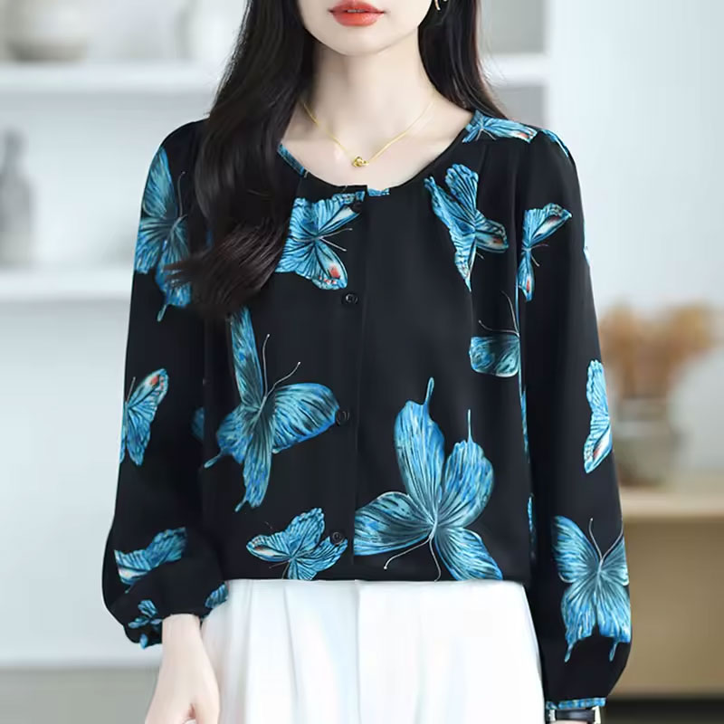 Gianna Butterfly Print Blouse