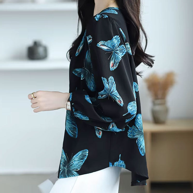 Gianna Butterfly Print Blouse