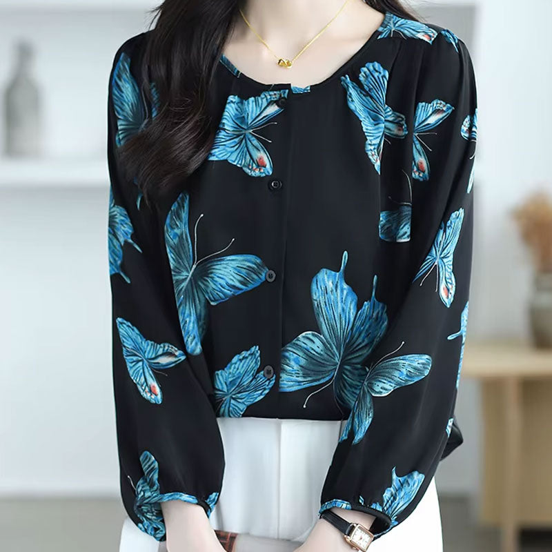 Gianna Butterfly Print Blouse