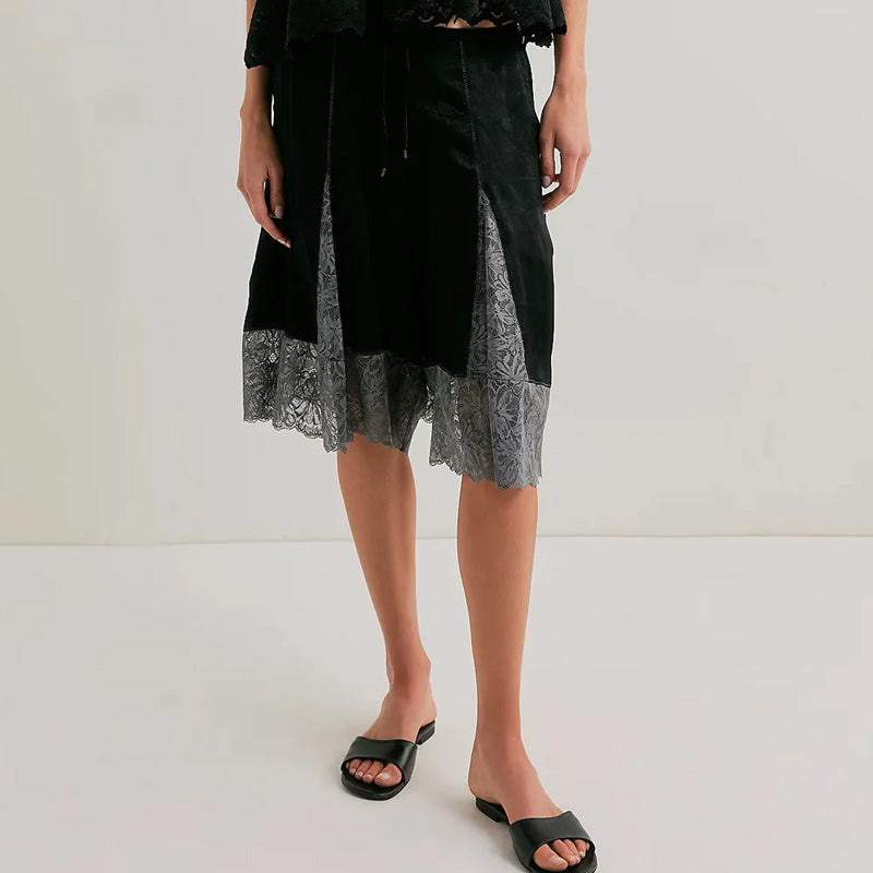 Chloe Lace Hem Lounge Shorts