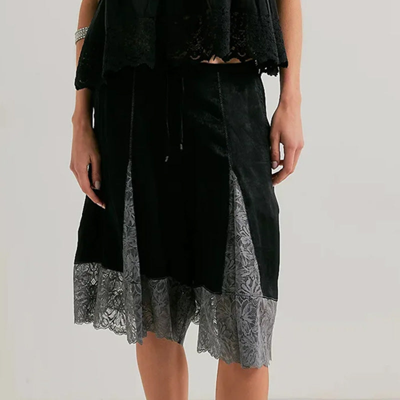 Chloe Lace Hem Lounge Shorts