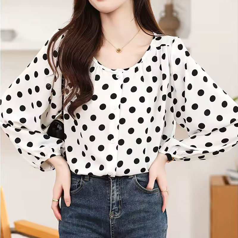 Ellie Polka Dot Flowy Blouse