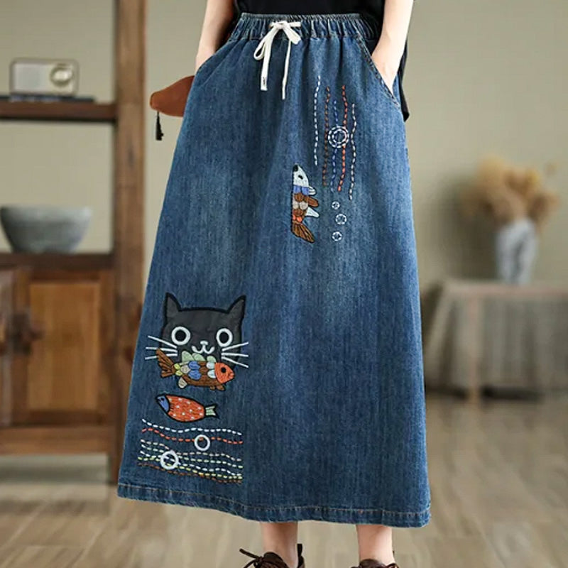 WhiskerCraft Denim Skirt
