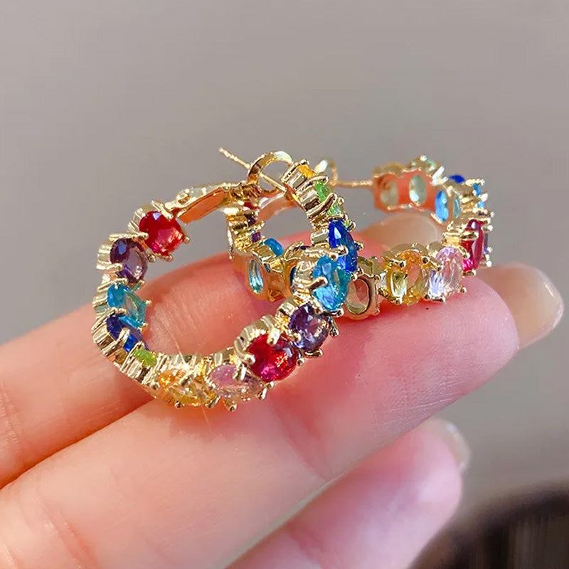 Celeste Rainbow Hoop Earrings