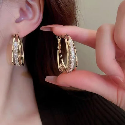 Duo Crystal Hoop Earrings