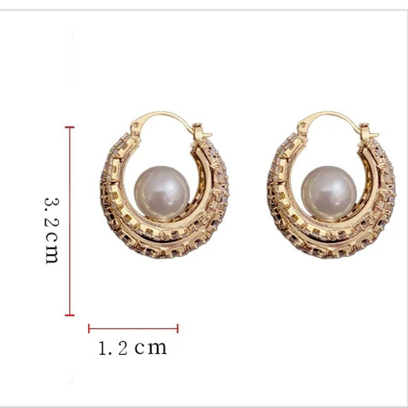 Chloe Pearl Halo Hoops