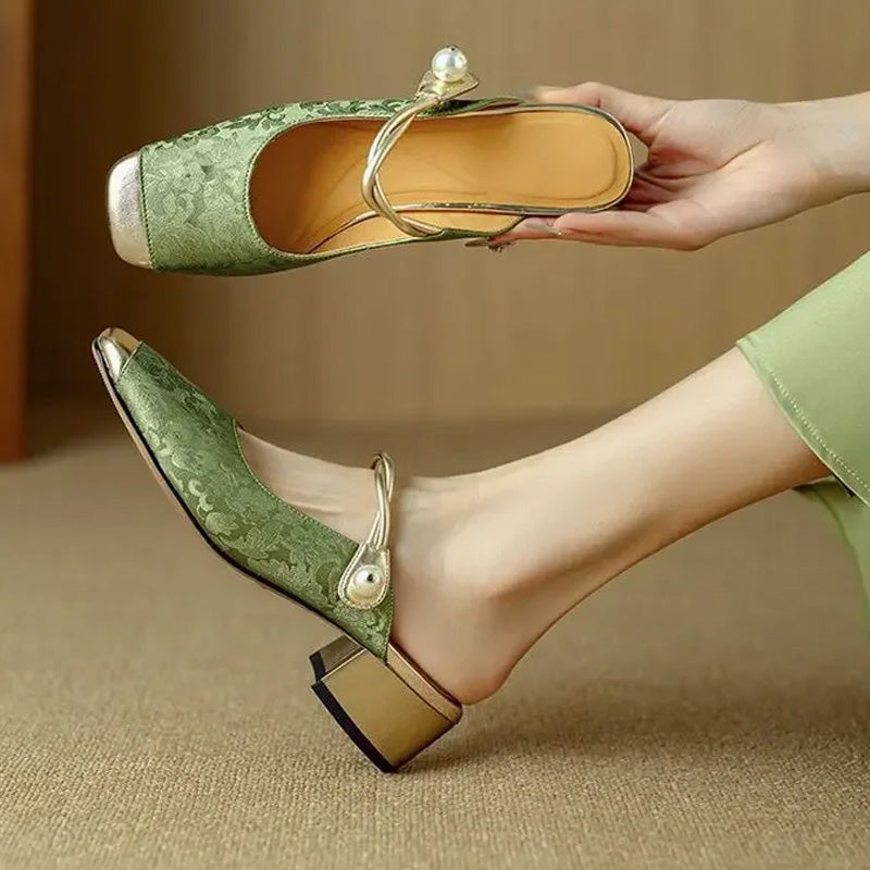 Pearl Bloom Heels