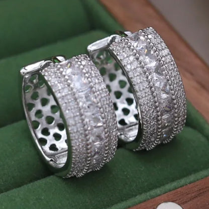 Ava Royale Crystal Band Hoops