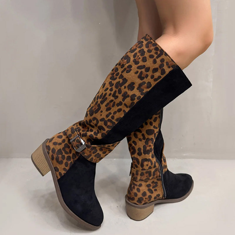Matilda Leopard Knee-High Boots
