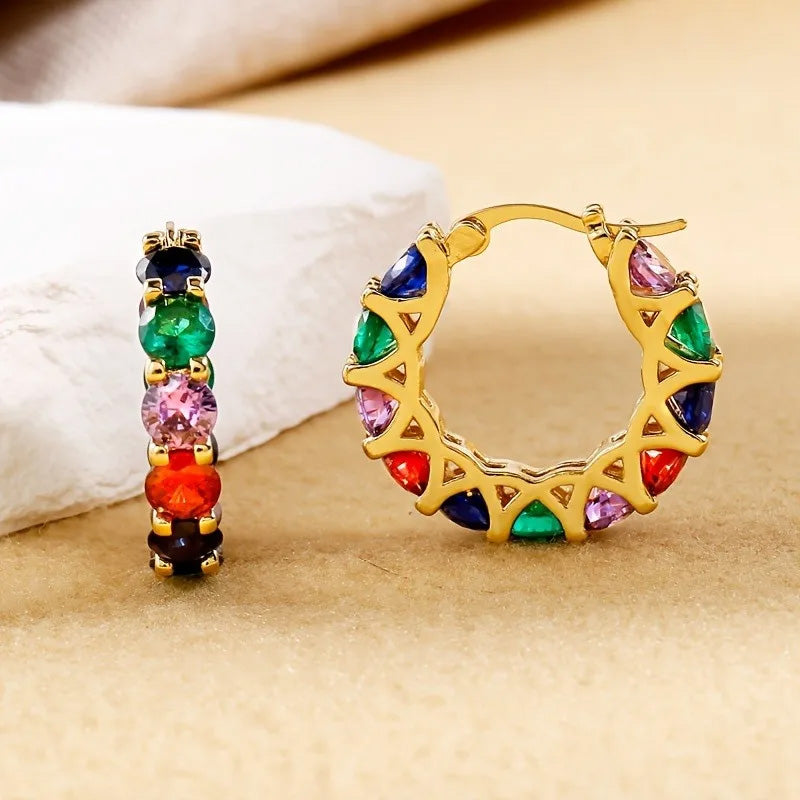Brielle Mosaic Hoops