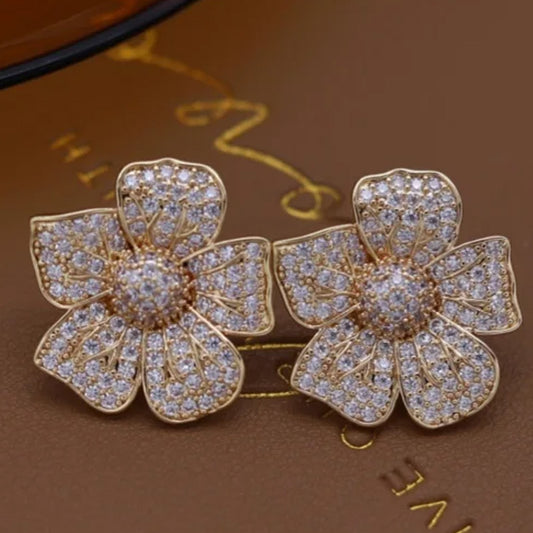 Eliza Crystal Bloom Stud Earrings