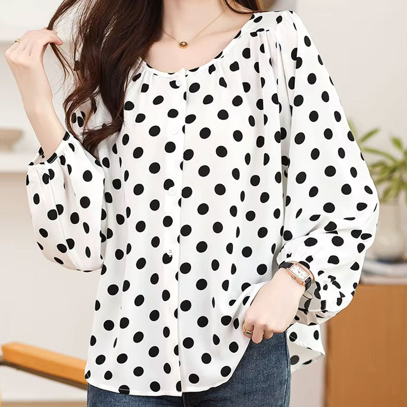 Ellie Polka Dot Flowy Blouse
