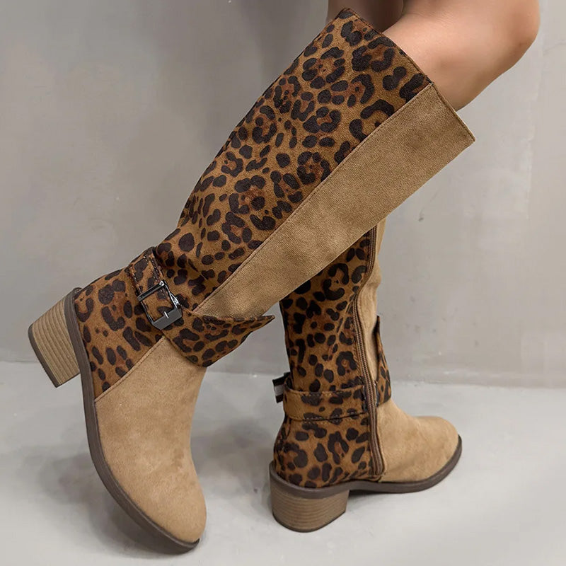 Matilda Leopard Knee-High Boots