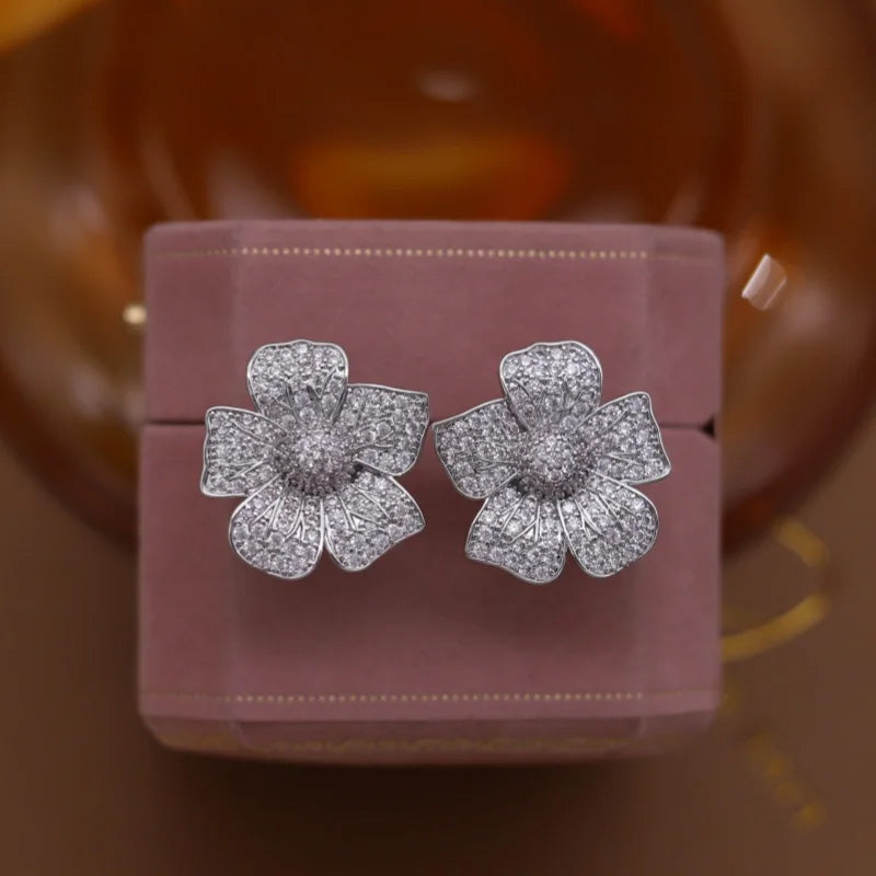 Eliza Crystal Bloom Stud Earrings