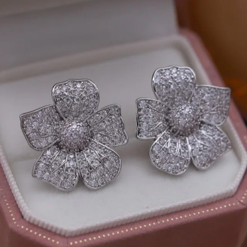 Eliza Crystal Bloom Stud Earrings