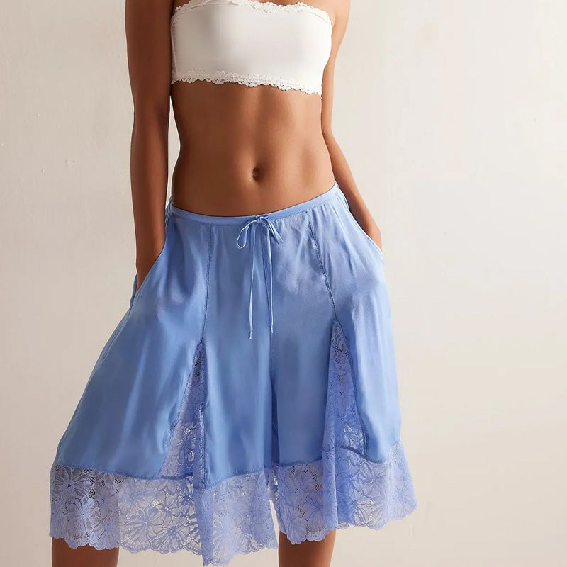 Chloe Lace Hem Lounge Shorts