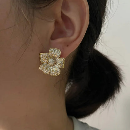 Eliza Crystal Bloom Stud Earrings