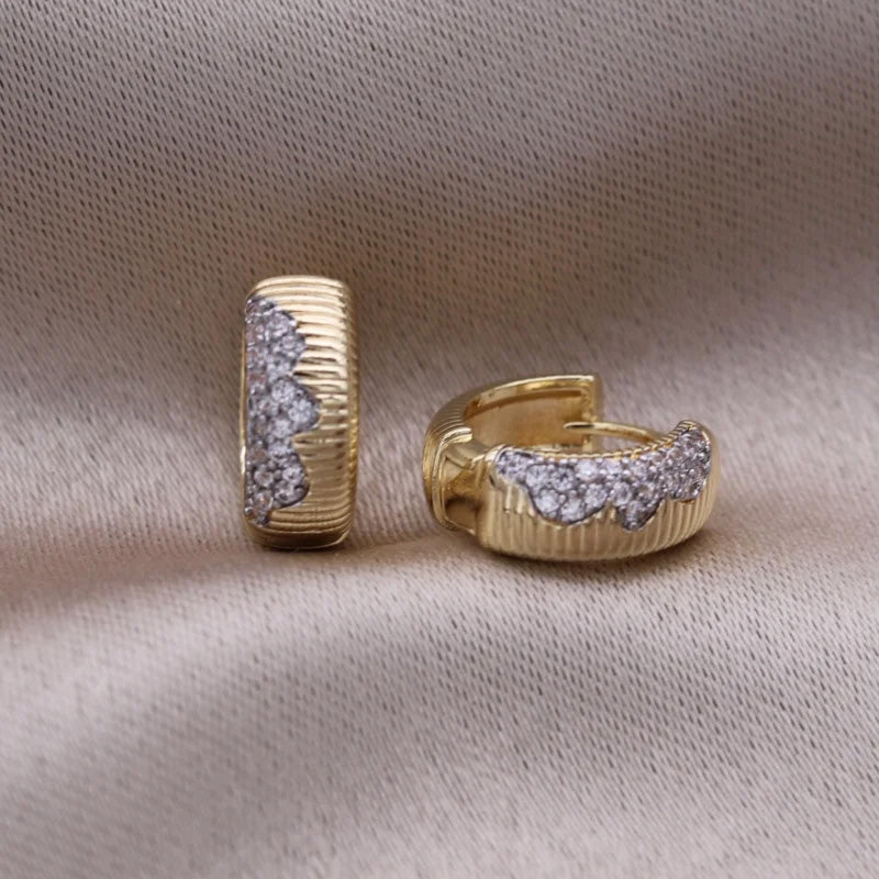 Chloe Gold Crest Huggie Earrings