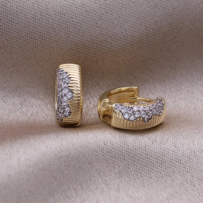 Chloe Gold Crest Huggie Earrings