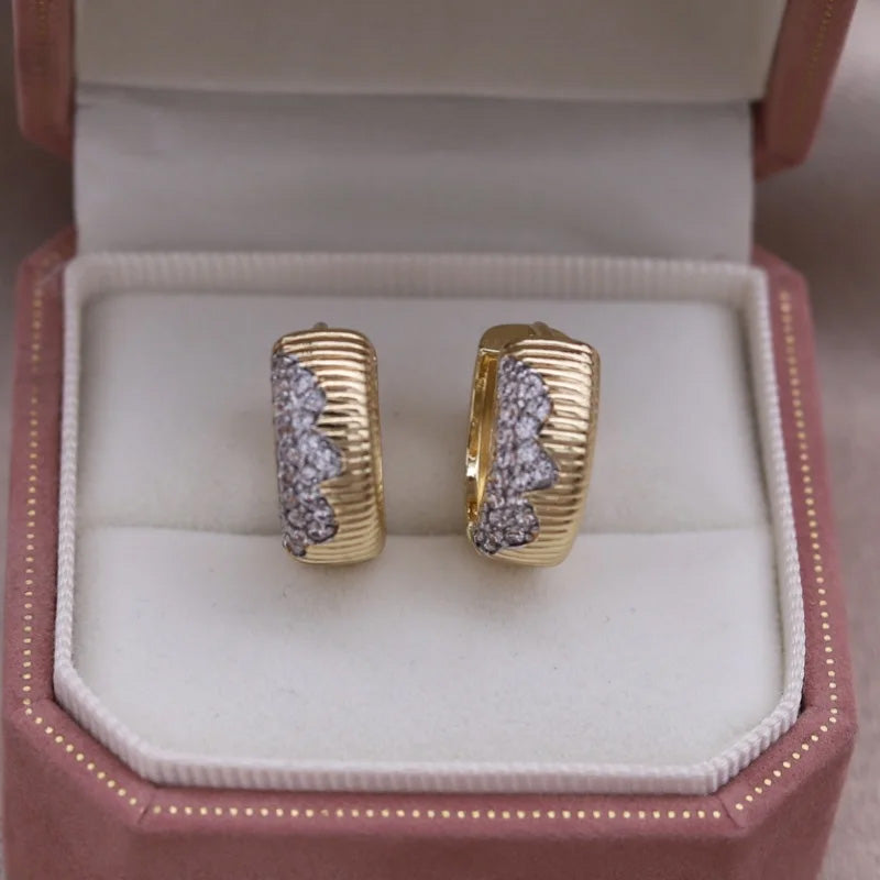 Chloe Gold Crest Huggie Earrings