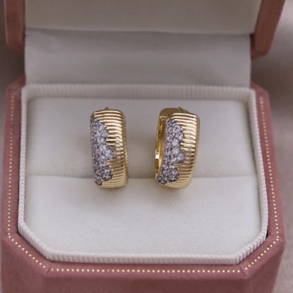 Chloe Gold Crest Huggie Earrings