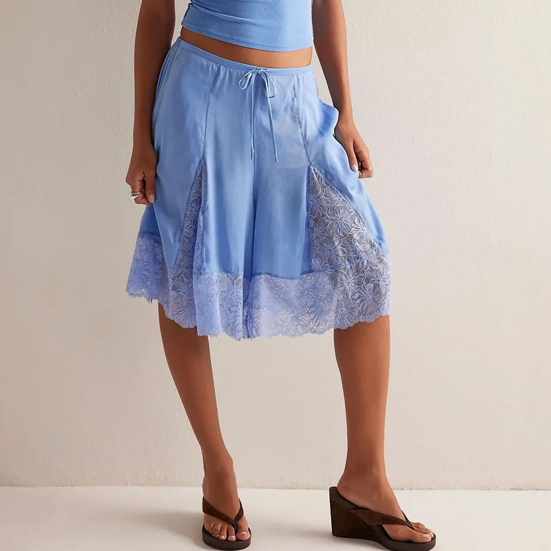 Chloe Lace Hem Lounge Shorts