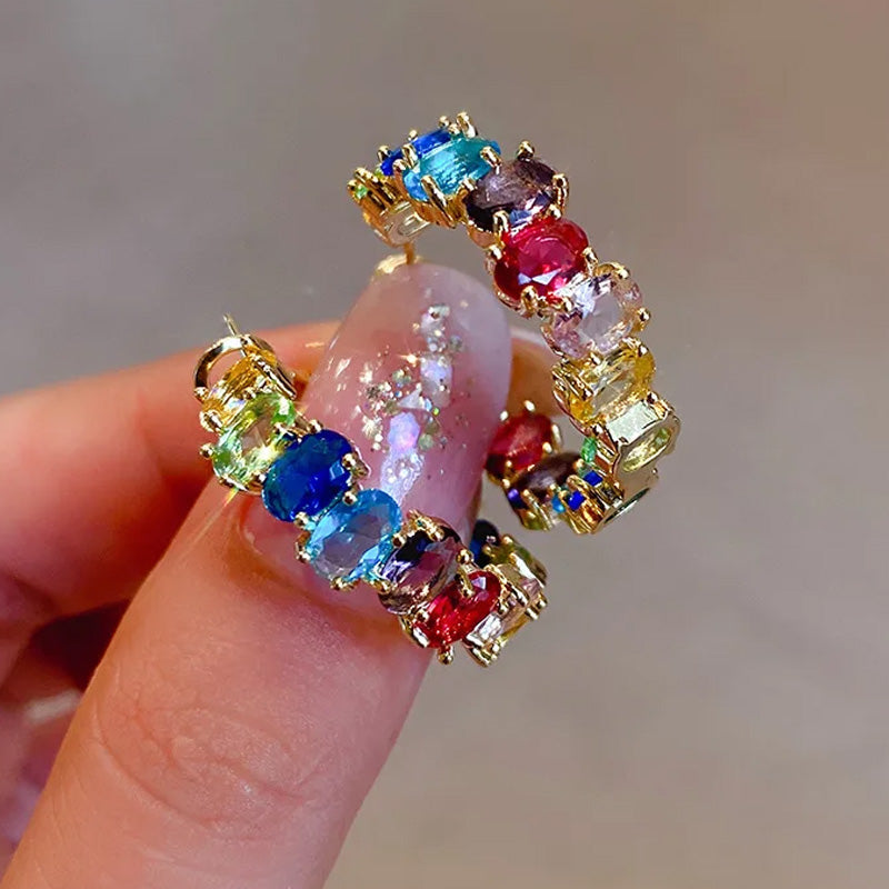 Celeste Rainbow Hoop Earrings