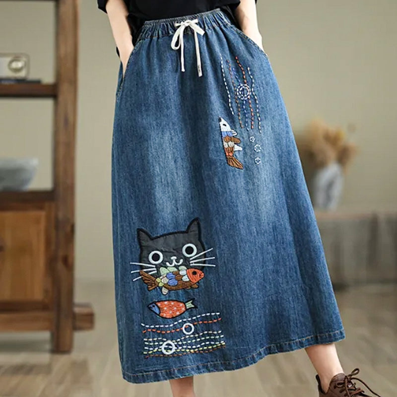 WhiskerCraft Denim Skirt
