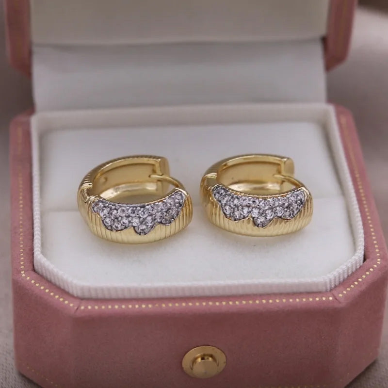 Chloe Gold Crest Huggie Earrings