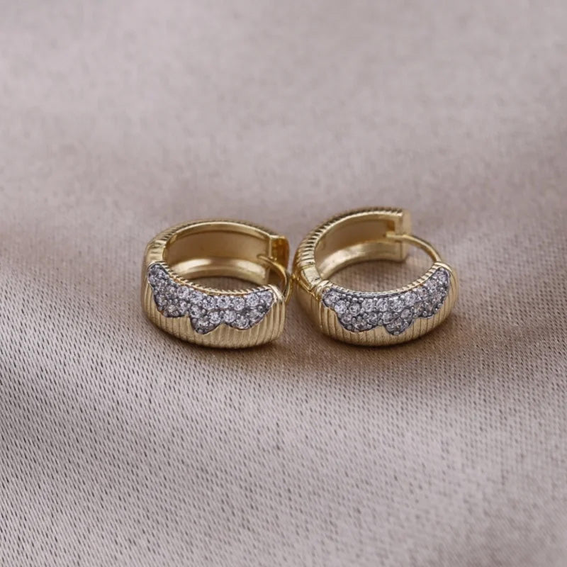 Chloe Gold Crest Huggie Earrings