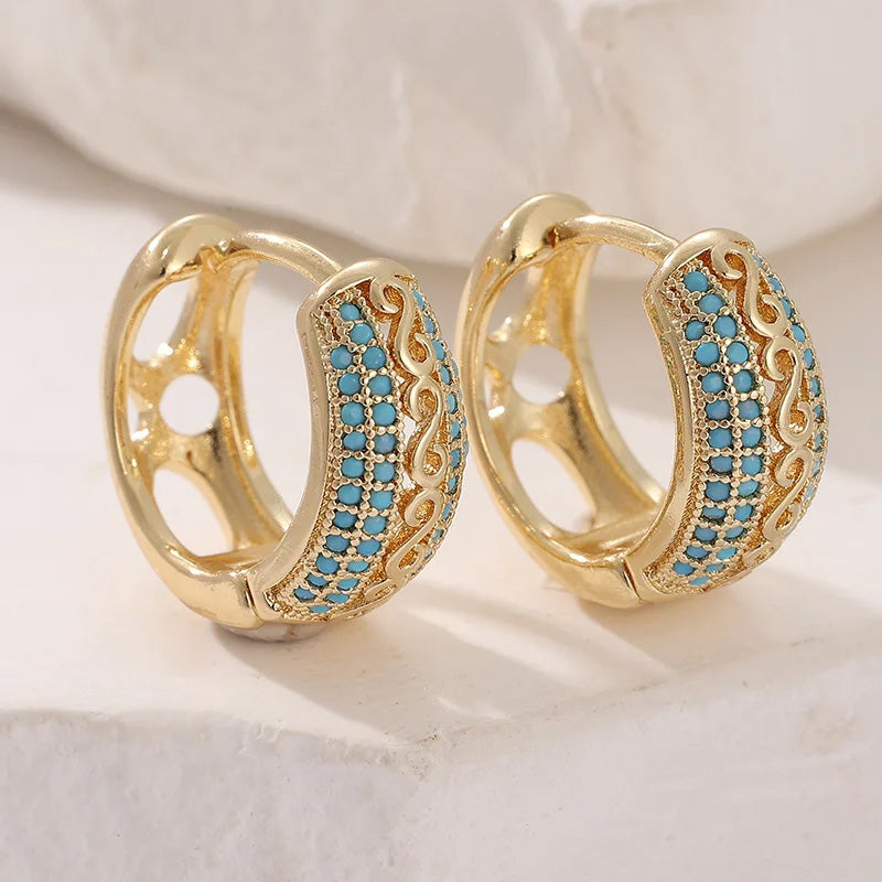 Elara Azure Crest Hoops