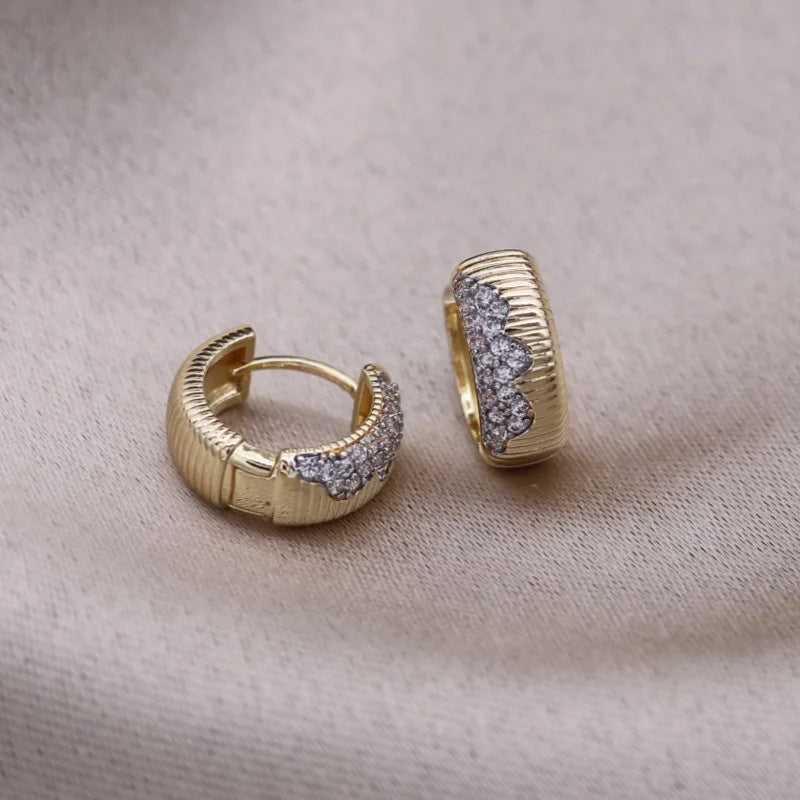 Chloe Gold Crest Huggie Earrings