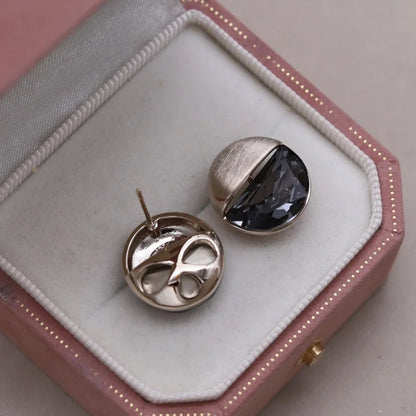 Harper Crystal Half-Moon Studs