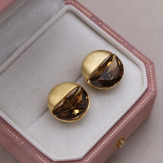 Harper Crystal Half-Moon Studs