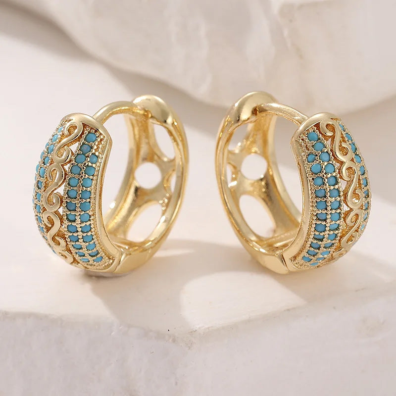 Elara Azure Crest Hoops