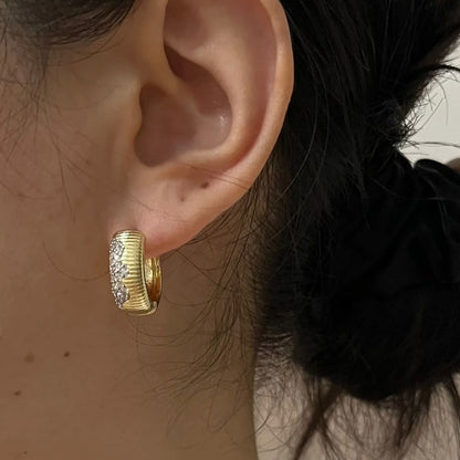 Chloe Gold Crest Huggie Earrings
