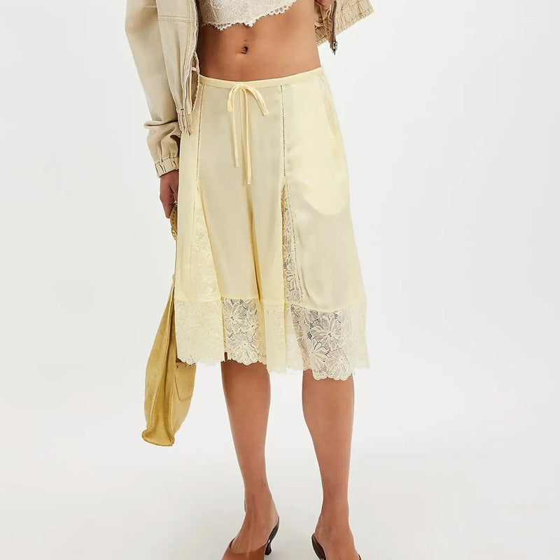 Chloe Lace Hem Lounge Shorts