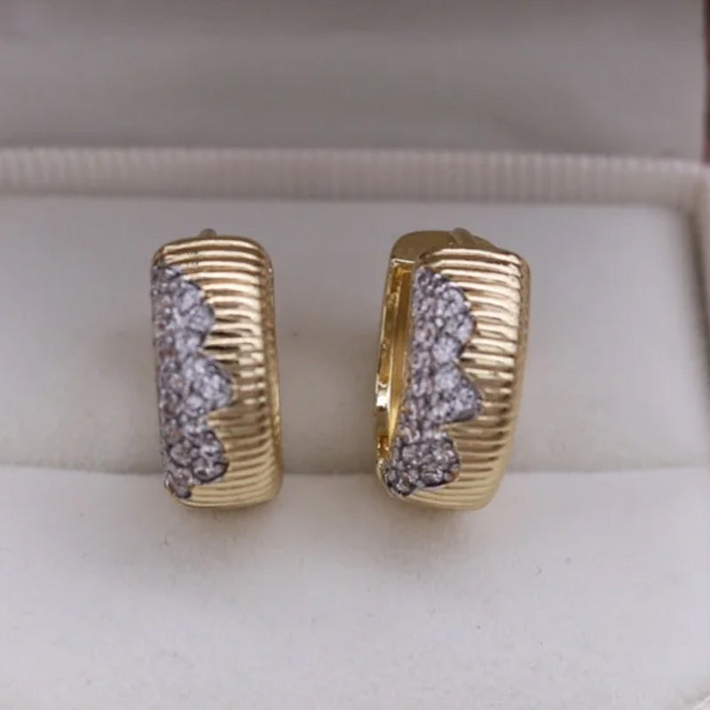 Chloe Gold Crest Huggie Earrings