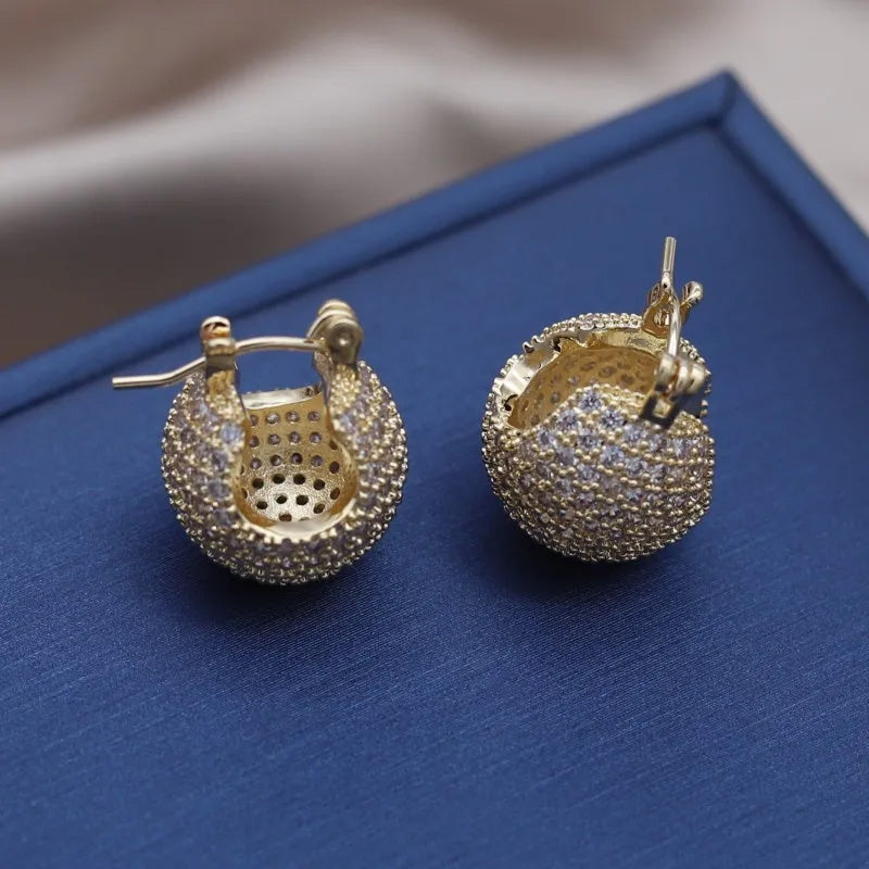 Sienna Crystal Dome Huggie Earrings