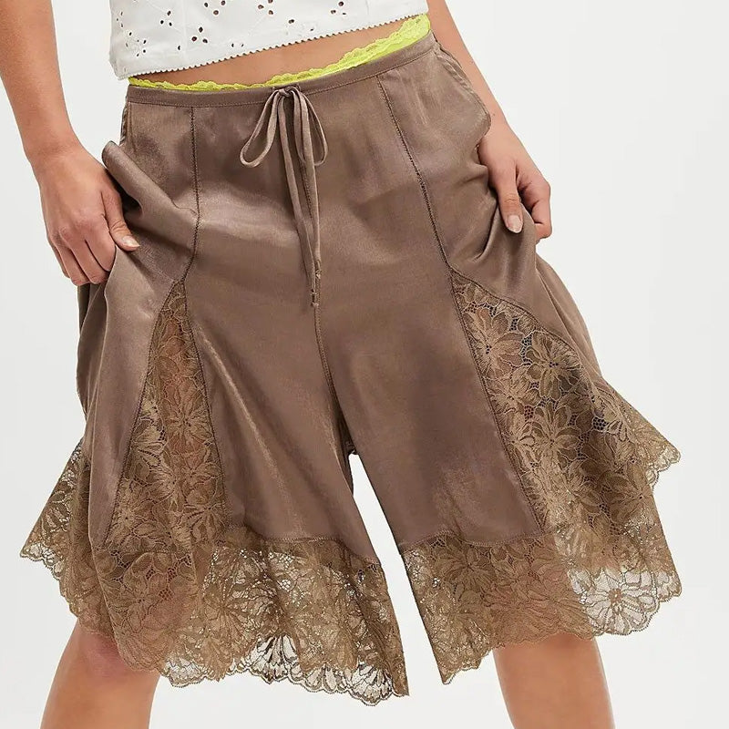 Chloe Lace Hem Lounge Shorts