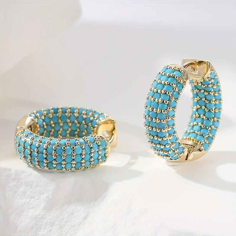 Isla Turquoise Luxe Hoops