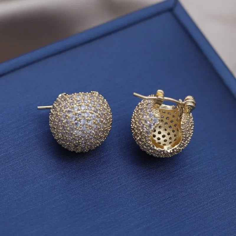 Sienna Crystal Dome Huggie Earrings