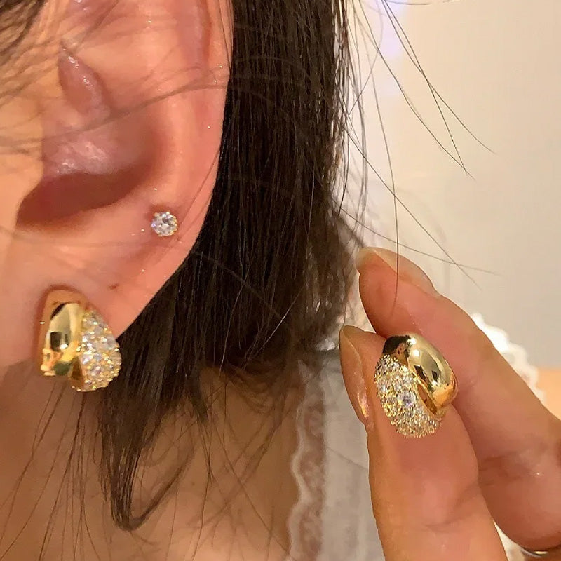 Bianca Pavé Huggie Earrings