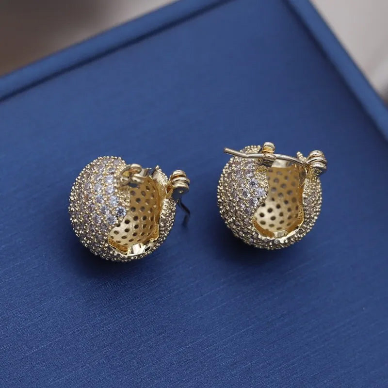 Sienna Crystal Dome Huggie Earrings