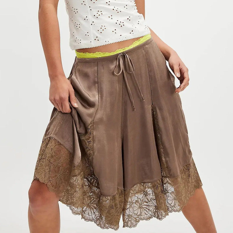 Chloe Lace Hem Lounge Shorts